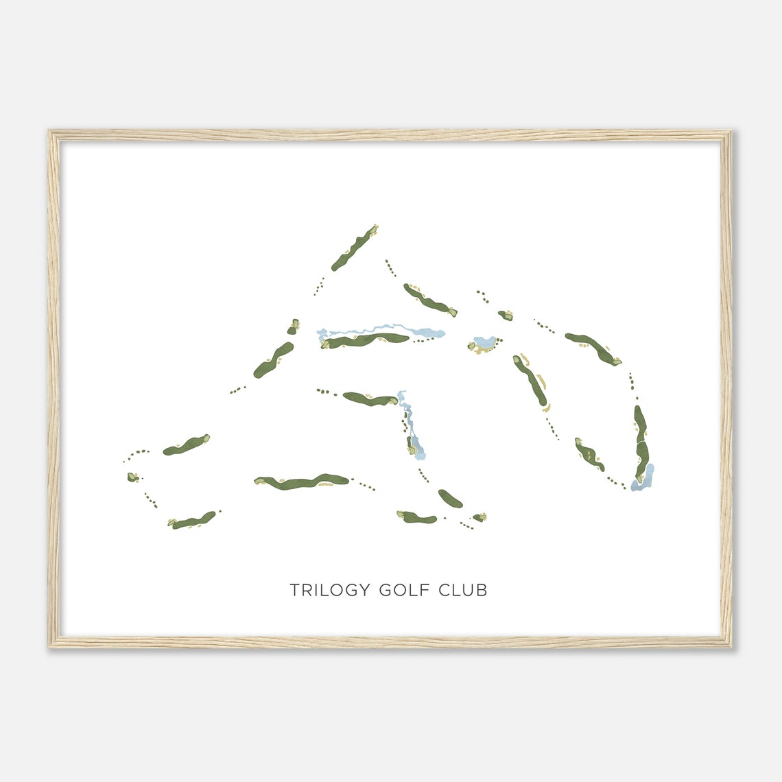 Trilogy Golf Club Modern Course Map Minimalist Golfer Art Poster