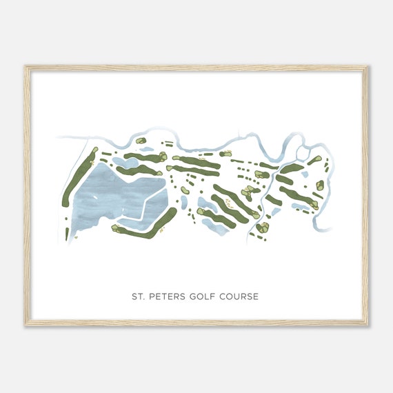 St Peters Golf Course Missouri Modern Watercolor Map Golfer Gift Golf Wall Art Golf Poster Print Course Layout