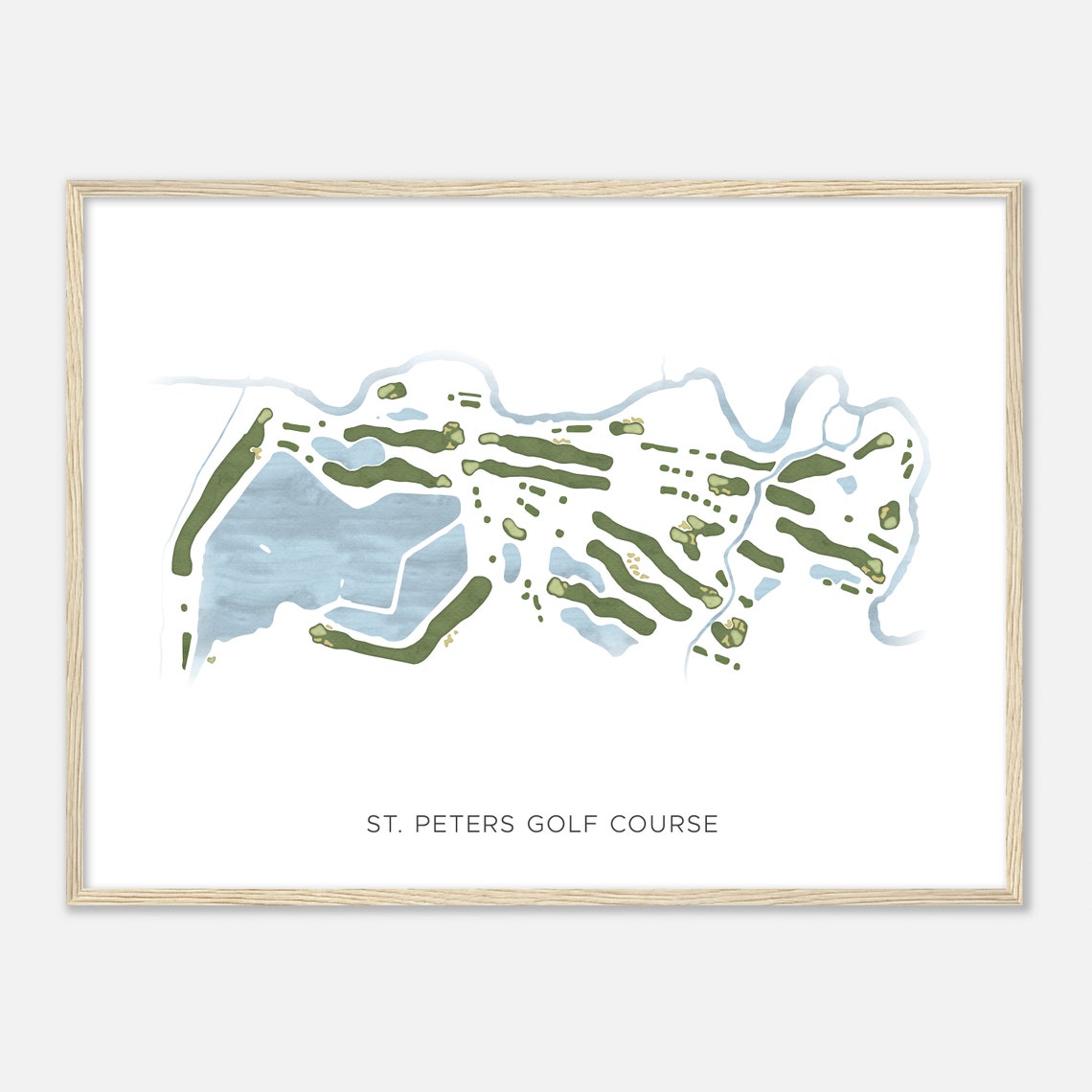 St. Peters Golf Course Watercolor Aerial Golf Course Map Poster