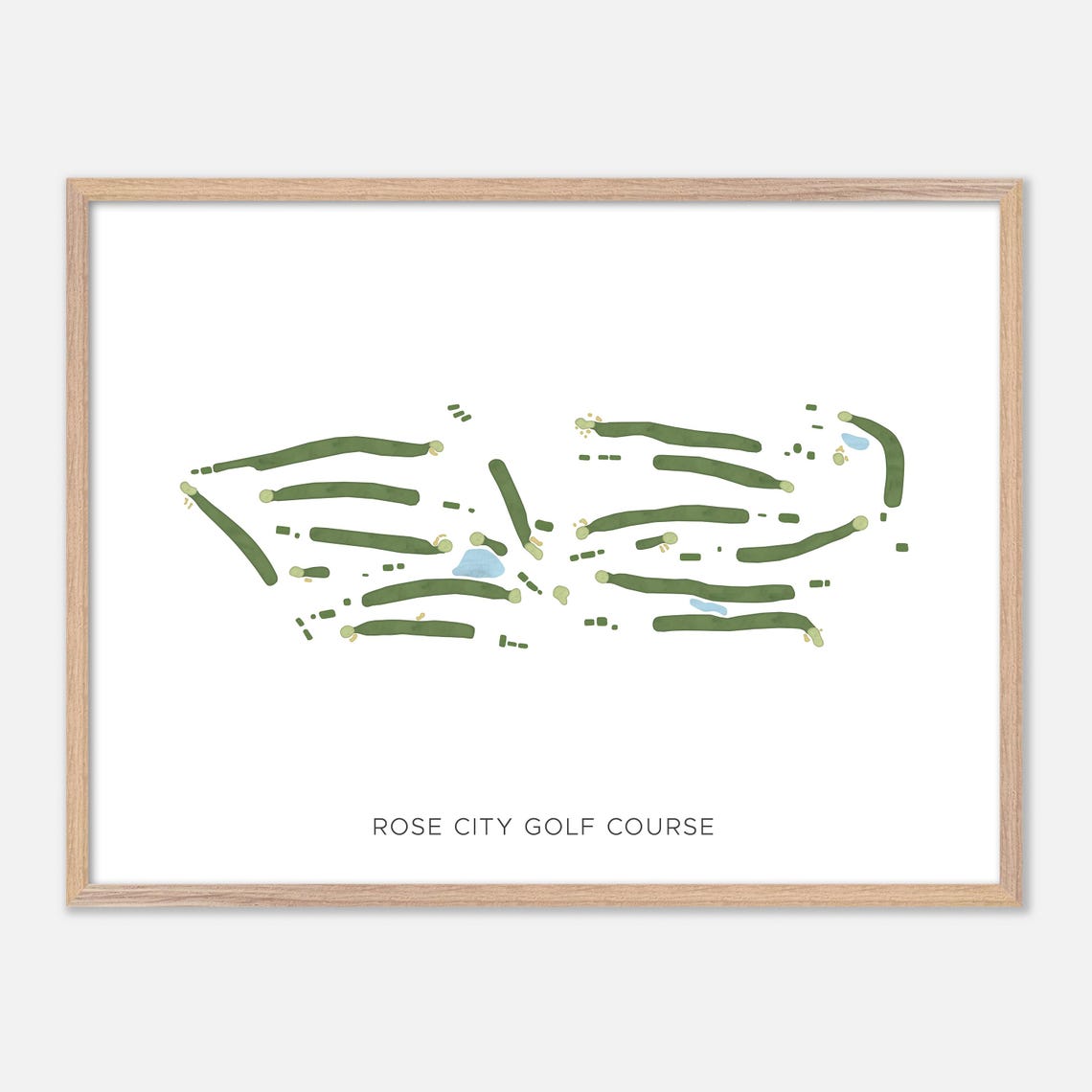 Rose City Golf Course Oregon Modern Minimalist Golf Map Poster