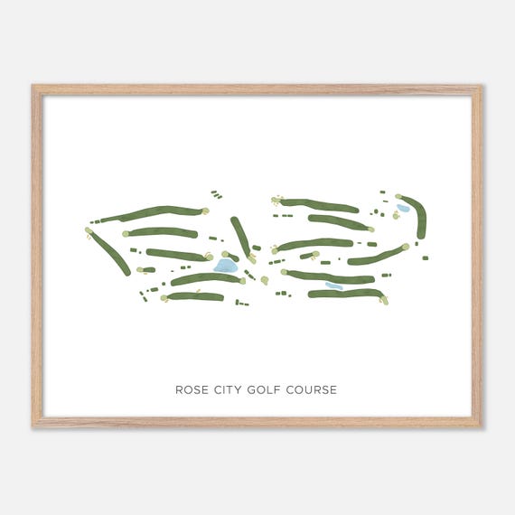 Rose City Golf Course In Portland Oregon Modern Watercolor Map Golfer Gift Golf Wall Art Golf Poster Print Course Layout