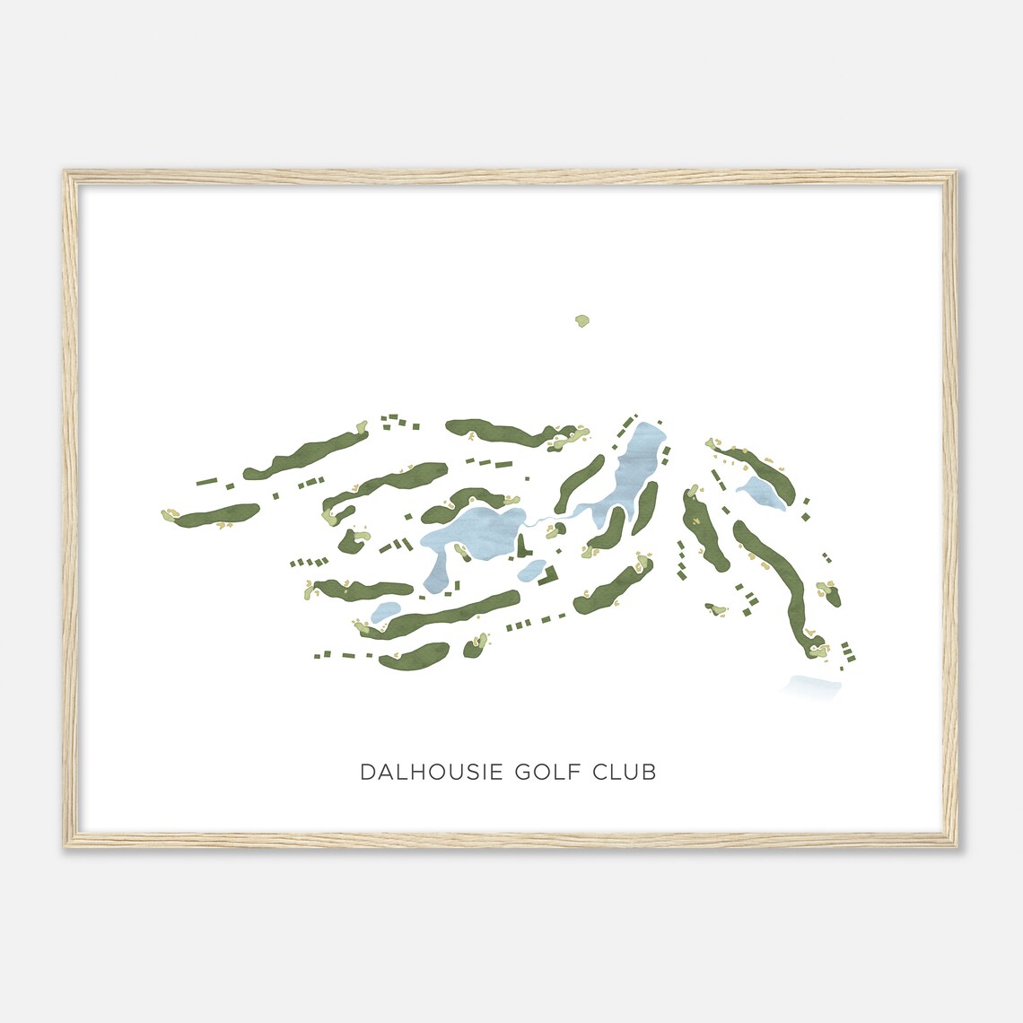 Dalhousie Golf Club Minimalist Watercolor Fairway Map Poster