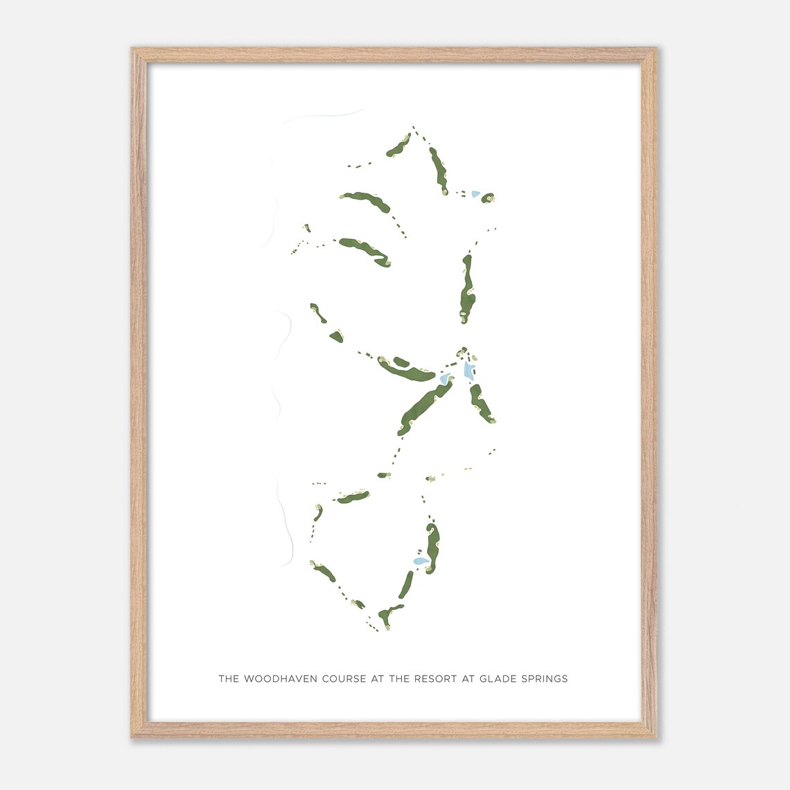 The Woodhaven Course Glade Springs West Virginia Watercolor Map Poster - Image 2