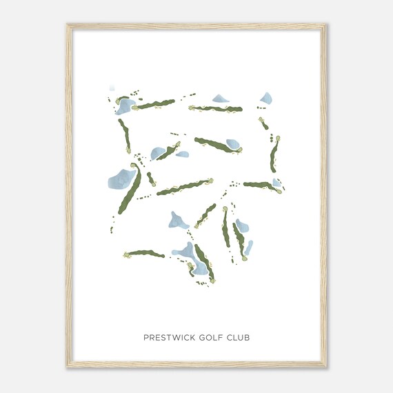 Prestwick Golf Club Minnesota Modern Watercolor Map Golfer Gift Golf Wall Art Golf Poster Print Course Layout
