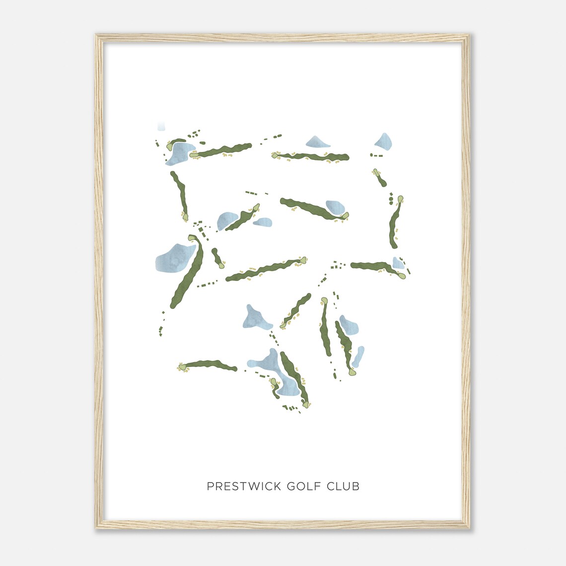 Prestwick Golf Club Minnesota Modern Watercolor Map Golfer Gift Golf Wall Art Golf Poster Print Course Layout