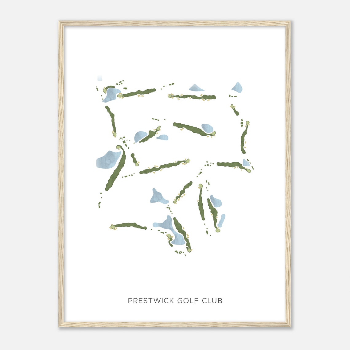Prestwick Golf Club Minnesota Watercolor Golf Course Map Poster