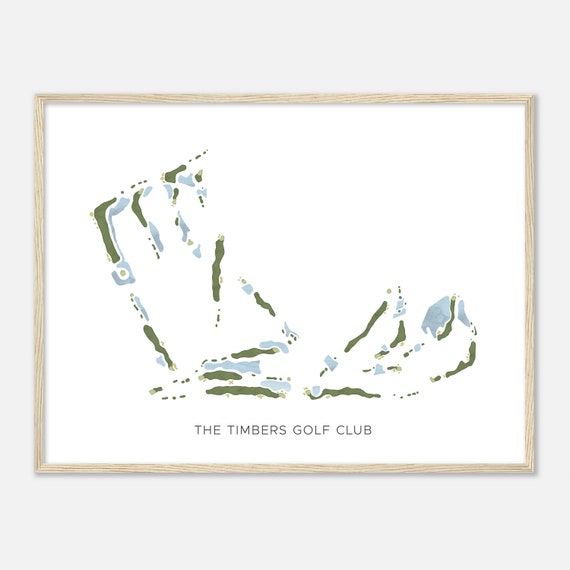 The Timbers Golf Club Michigan Modern Watercolor Map Golfer Gift Golf Wall Art Golf Poster Print Course Layout