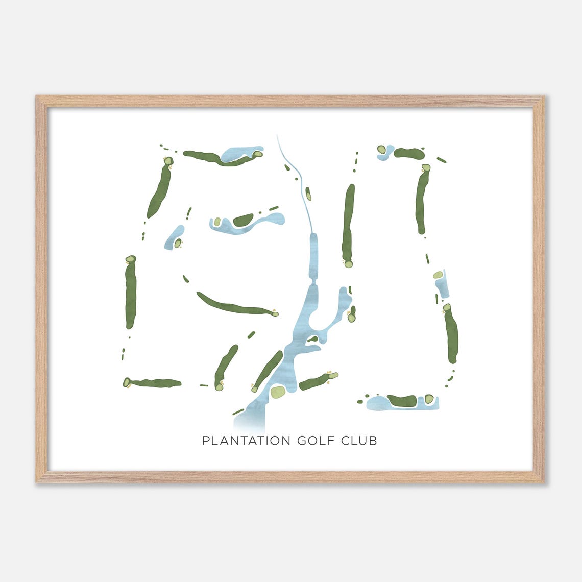 Plantation Golf Club Frisco Texas Modern Watercolor Map Poster