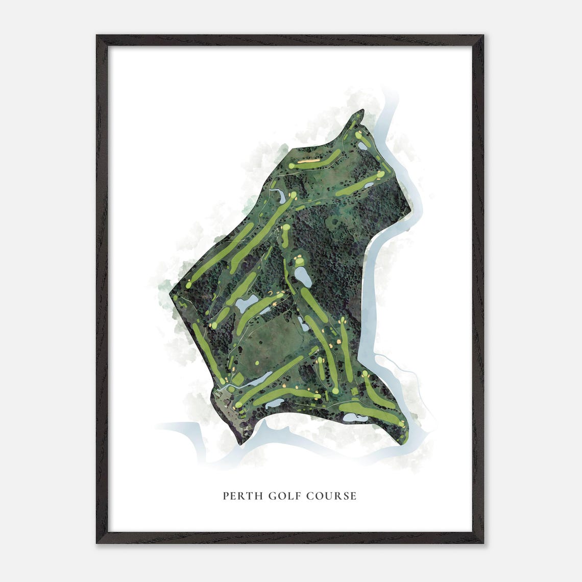 Perth Golf Course Classic Watercolor Course Layout Map Poster - Image 2