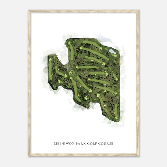 Mee Kwon Park Golf Course Wisconsin Classic Watercolor Map Golfer Gift Golf Wall Art Golf Poster Print Course Layout
