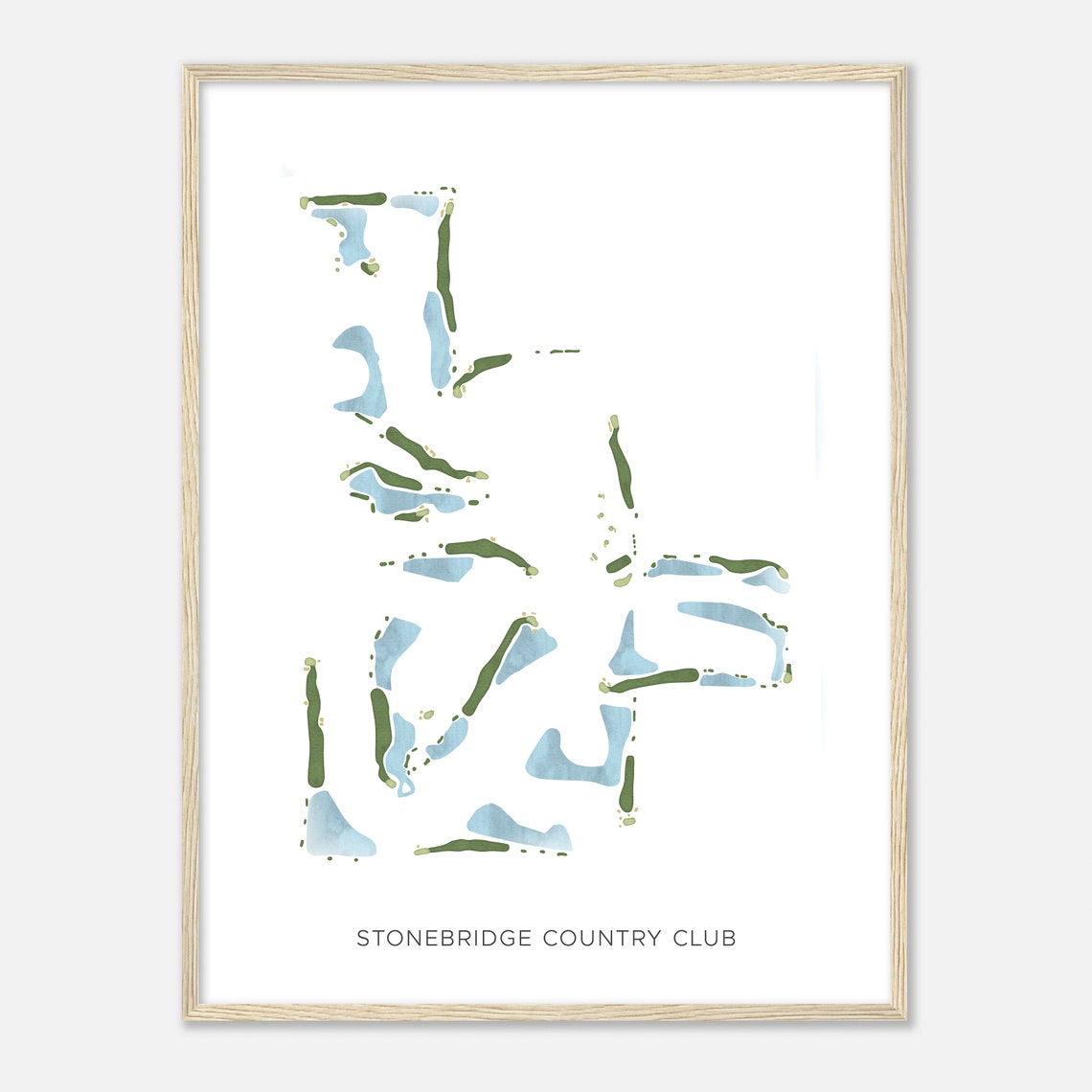 Stonebridge Country Club Florida Modern Watercolor Map Poster - Image 2