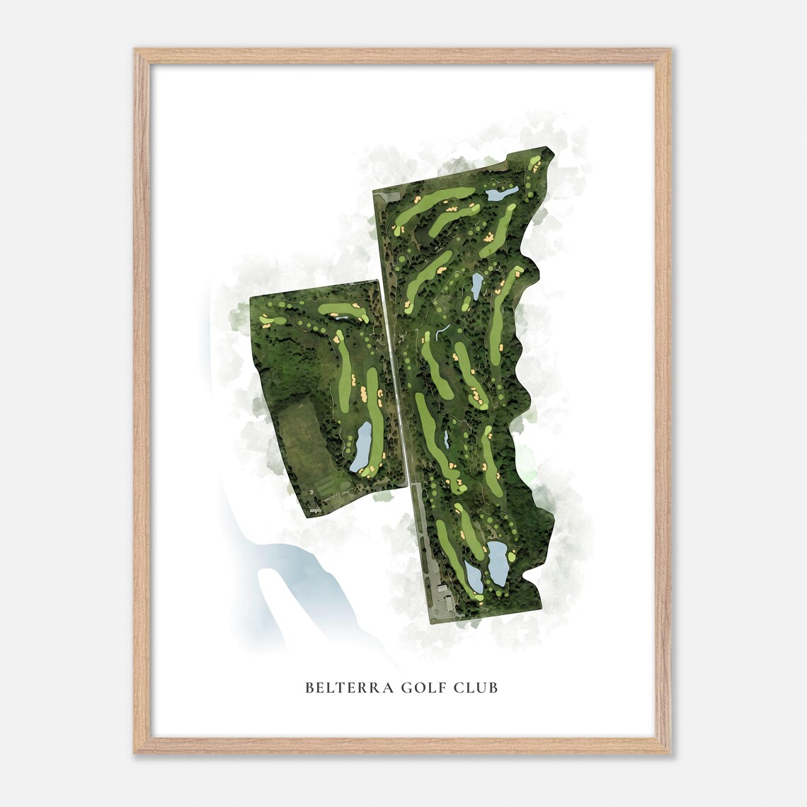 Belterra Golf Club Indiana Classic Watercolor Course Map Poster - Image 6