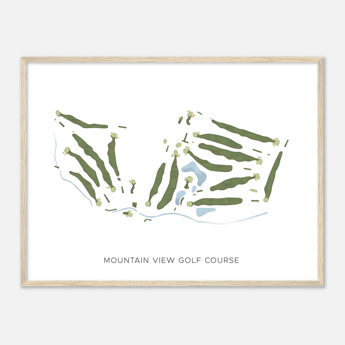 Mountain View Golf Course Utah Modern Watercolor Map Golfer Gift Golf Wall Art Golf Poster Print Course Layout