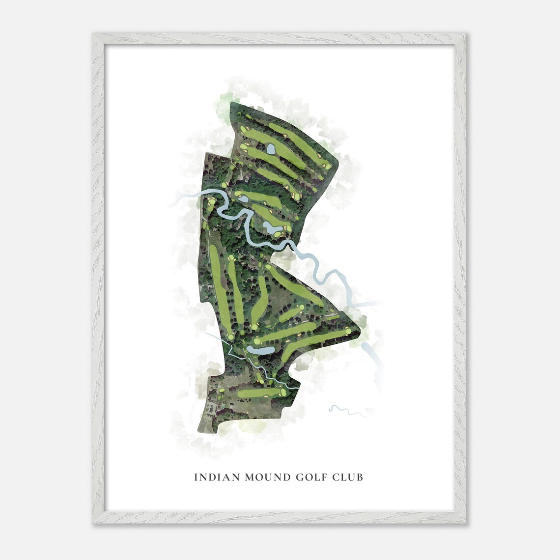 Indian Mound Golf Club New Hampshire Classic Watercolor Map Poster - Image 2