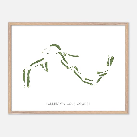 Fullerton Golf Course Modern Minimalist Fairway Map Art Poster