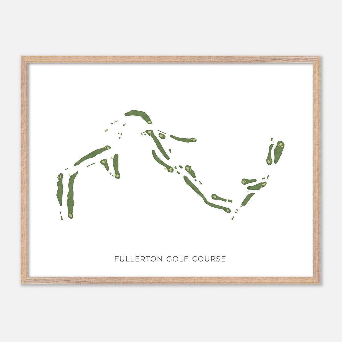 Fullerton Golf Course Modern Minimalist Fairway Map Art Poster