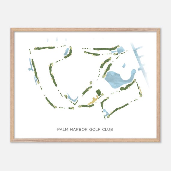 Palm Harbor Golf Club In Palm Coast Florida Modern Watercolor Map Golfer Gift Golf Wall Art Golf Poster Print Course Layout