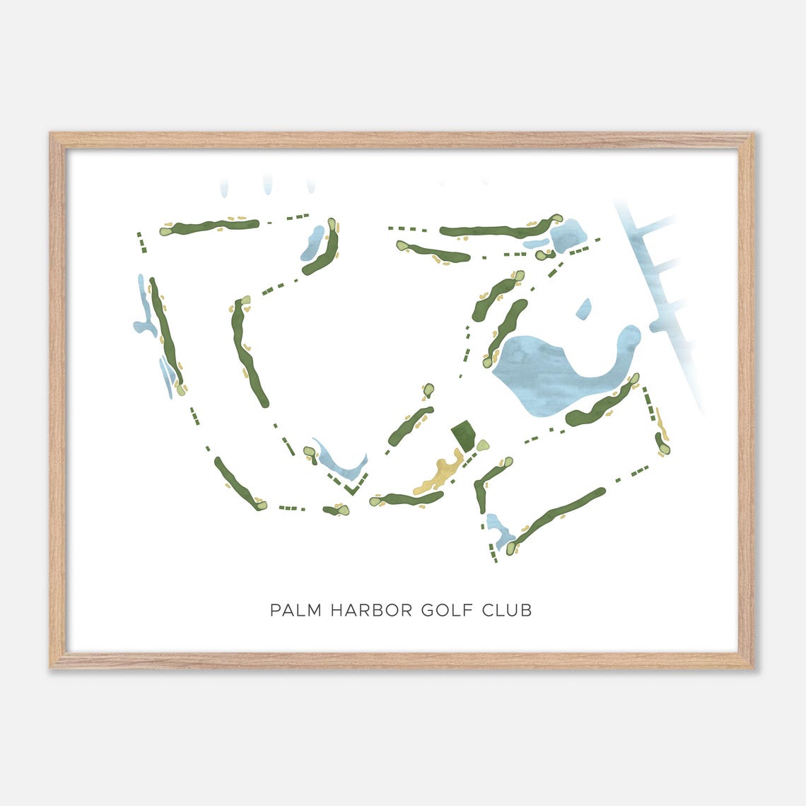 Palm Harbor Golf Club Palm Coast Florida Modern Watercolor Map Poster