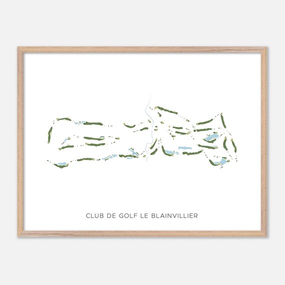 Club de Golf Le Blainvillier Modern Watercolor Course Map Poster