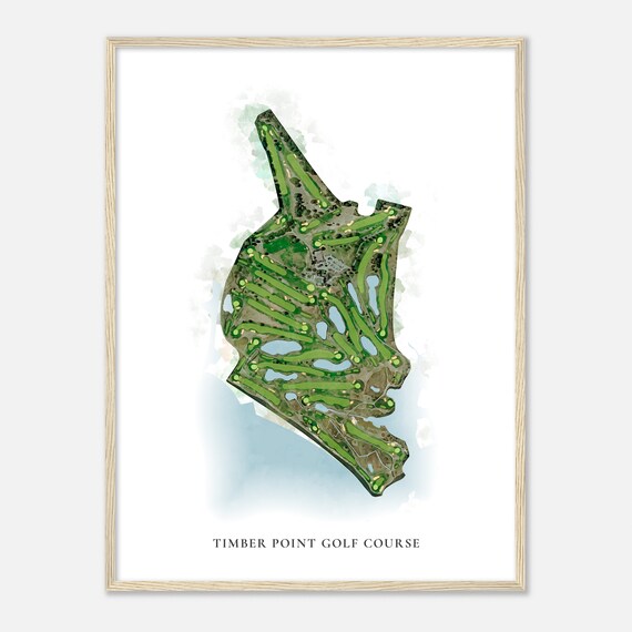 Timber Point Golf Course New York Classic Watercolor Map Golfer Gift Golf Wall Art Golf Poster Print Course Layout