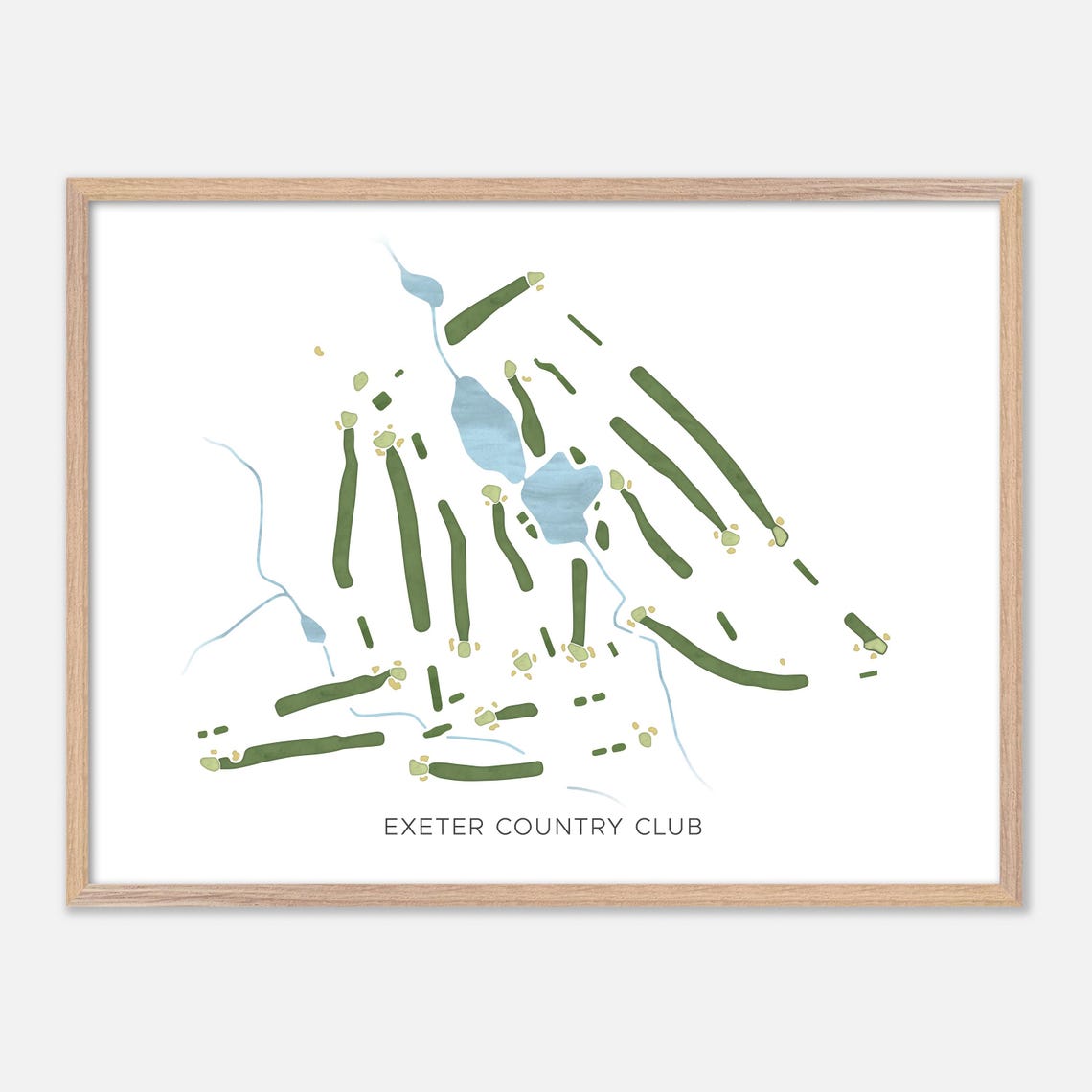 Exeter Country Club Rhode Island Modern Watercolor Map Poster