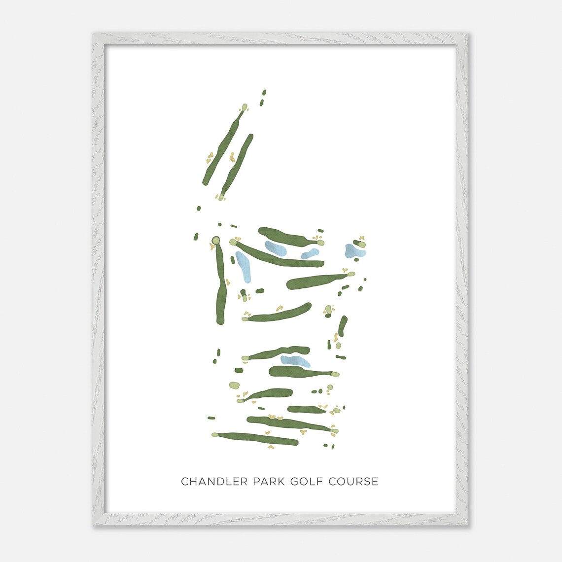 Chandler Park Golf Course Detroit Michigan Modern Watercolor Golf Map Poster - Image 2