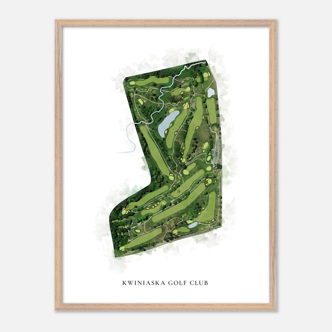 Kwiniaska Golf Club Watercolor Map Art Vermont Golfer Gift Poster - Image 6