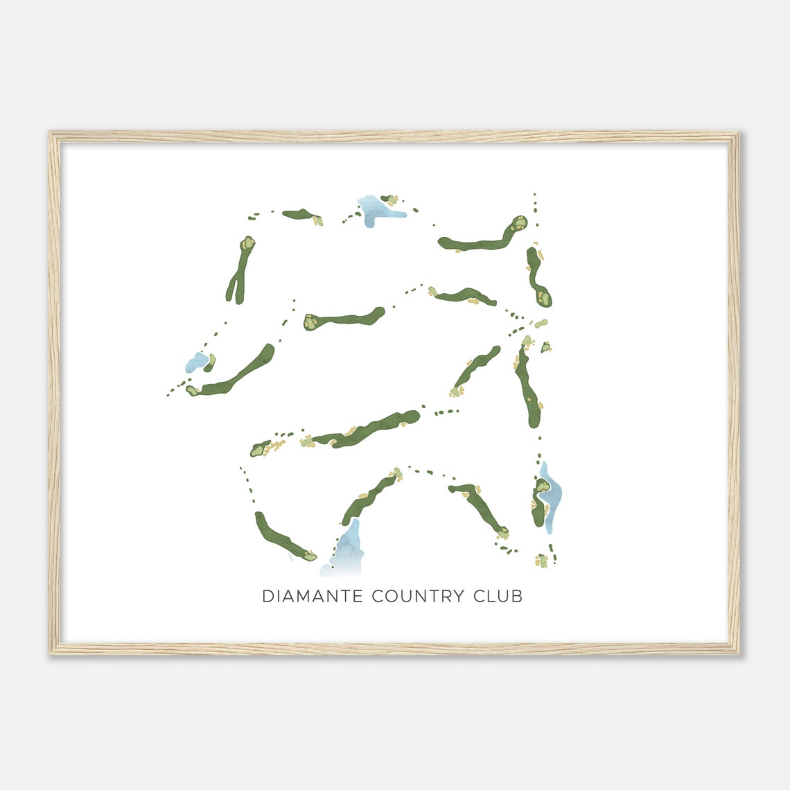 Diamante Country Club Arkansas Modern Watercolor Course Map Poster - Image 2