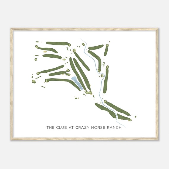 The Club At Crazy Horse Ranch California Modern Watercolor Map Golfer Gift Golf Wall Art Golf Poster Print Course Layout