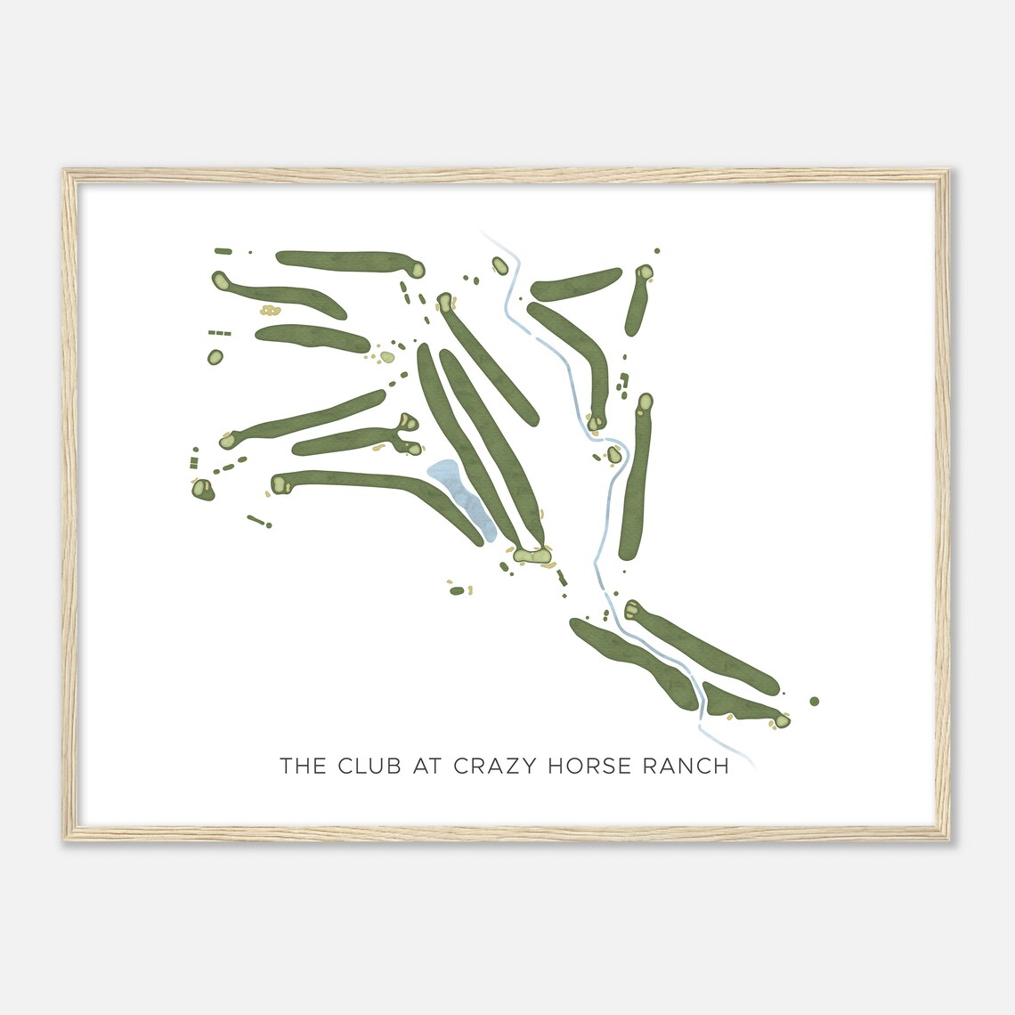 The Club At Crazy Horse Ranch California Modern Watercolor Map Golfer Gift Golf Wall Art Golf Poster Print Course Layout