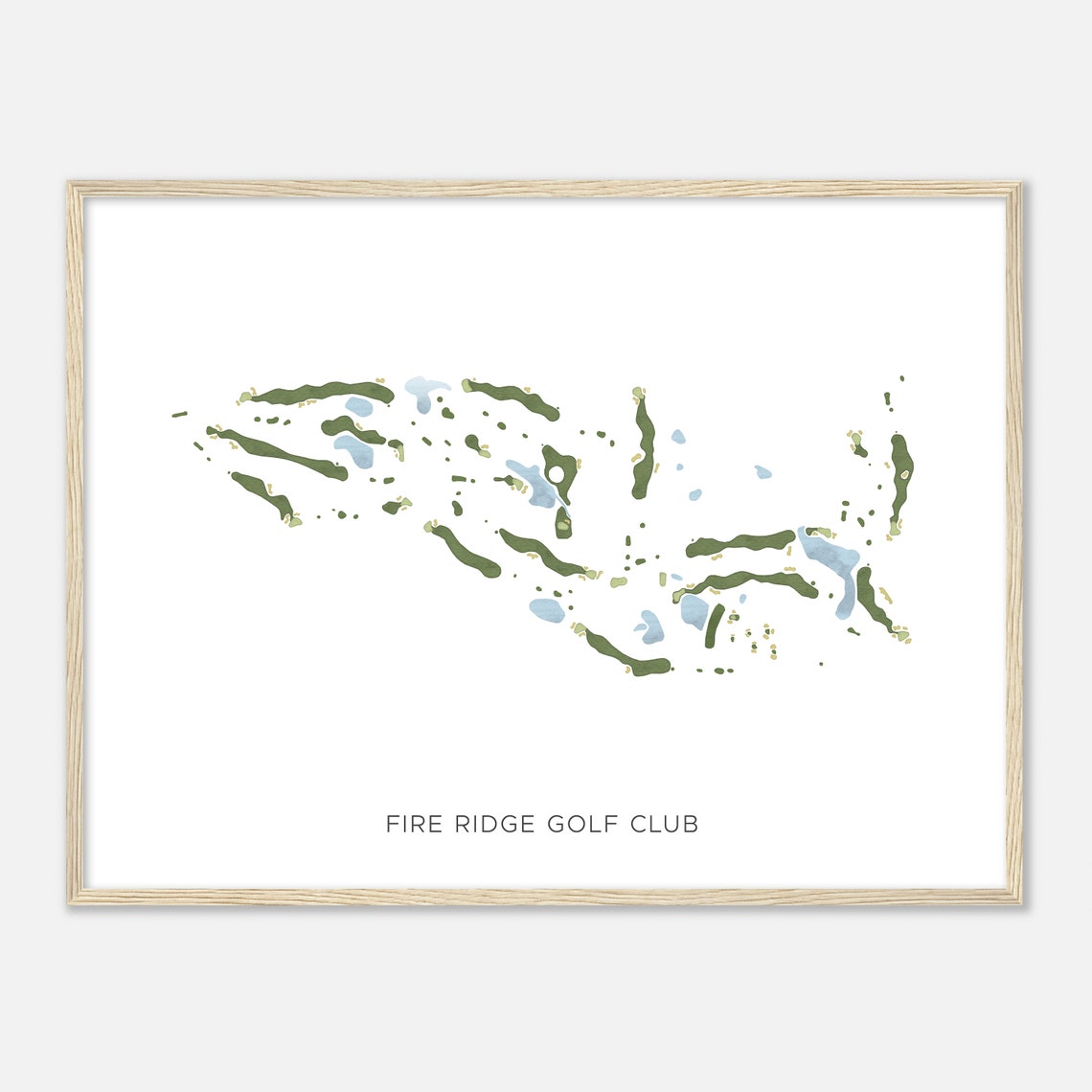 Fire Ridge Golf Club Modern Minimalist Golf Layout Map Poster - Image 2