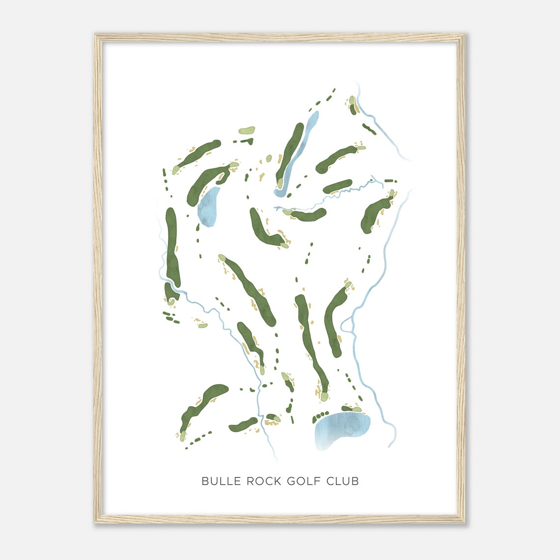 Bulle Rock Golf Club Modern Watercolor Golf Course Map Poster - Image 2