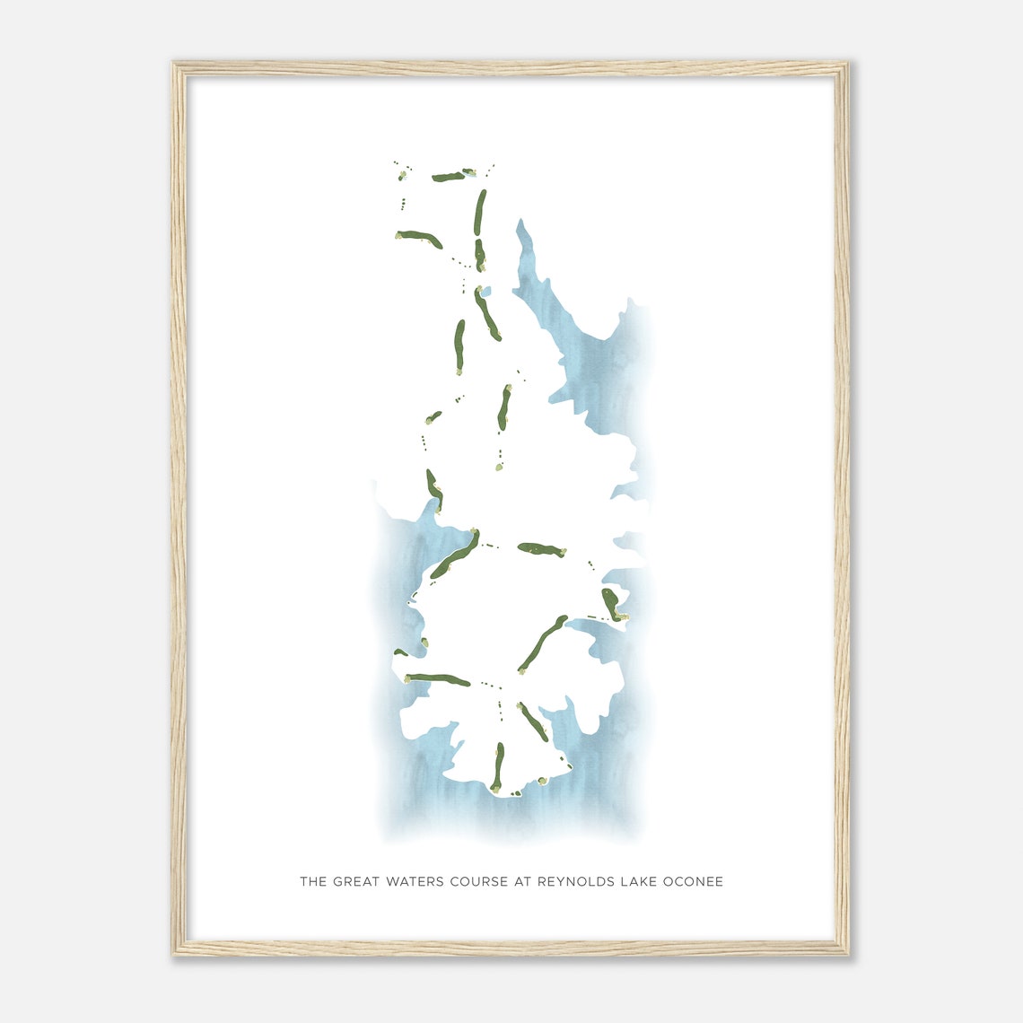 The Great Waters Course At Reynolds Lake Oconee Georgia Modern Watercolor Map Golfer Gift Golf Wall Art Golf Poster Print - Image 2