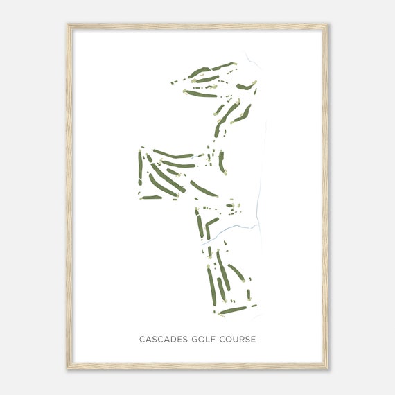 Cascades Golf Course Indiana Modern Watercolor Map Golfer Gift Golf Wall Art Golf Poster Print Course Layout