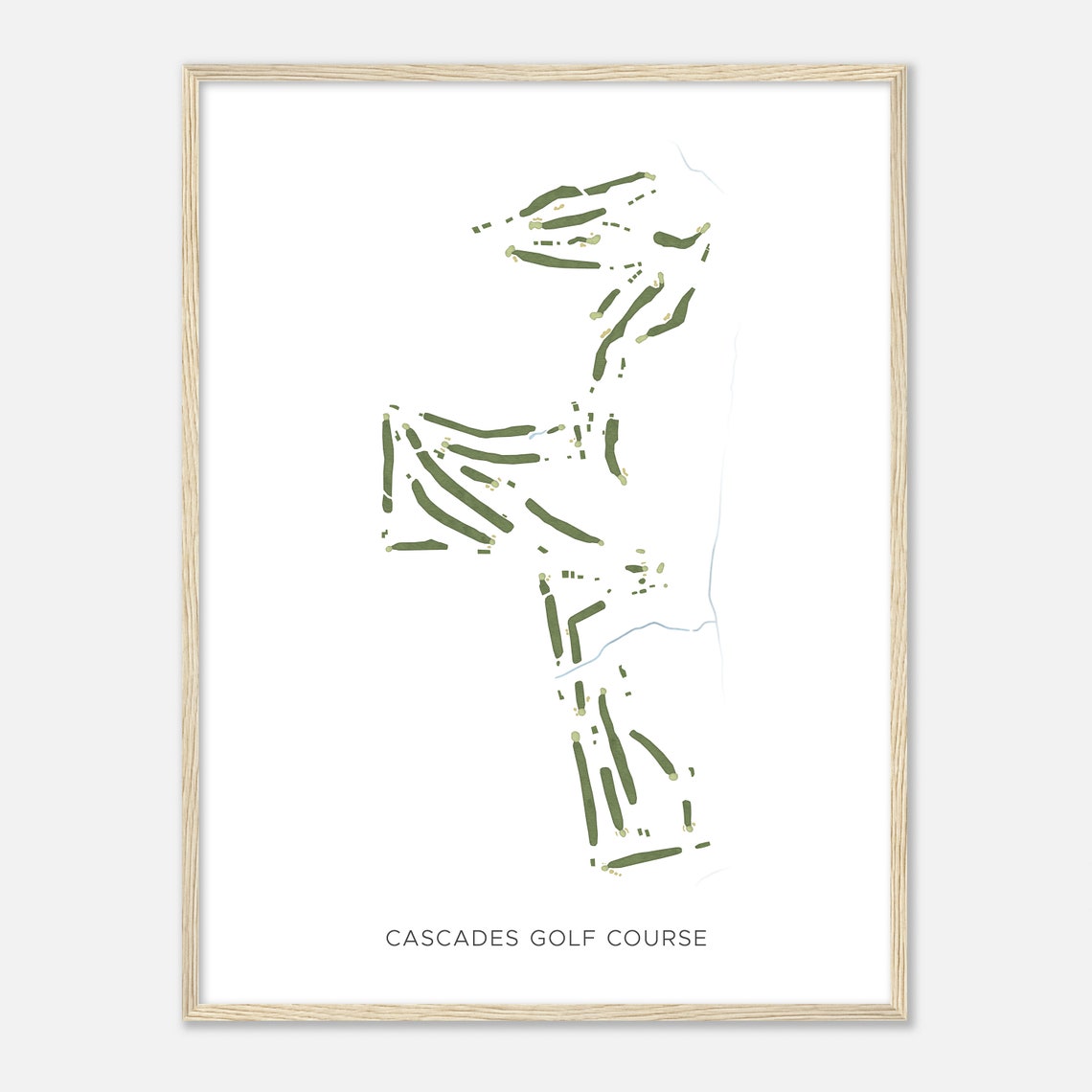 Cascades Golf Course Minimalist Golf Map Art Print For Golfers