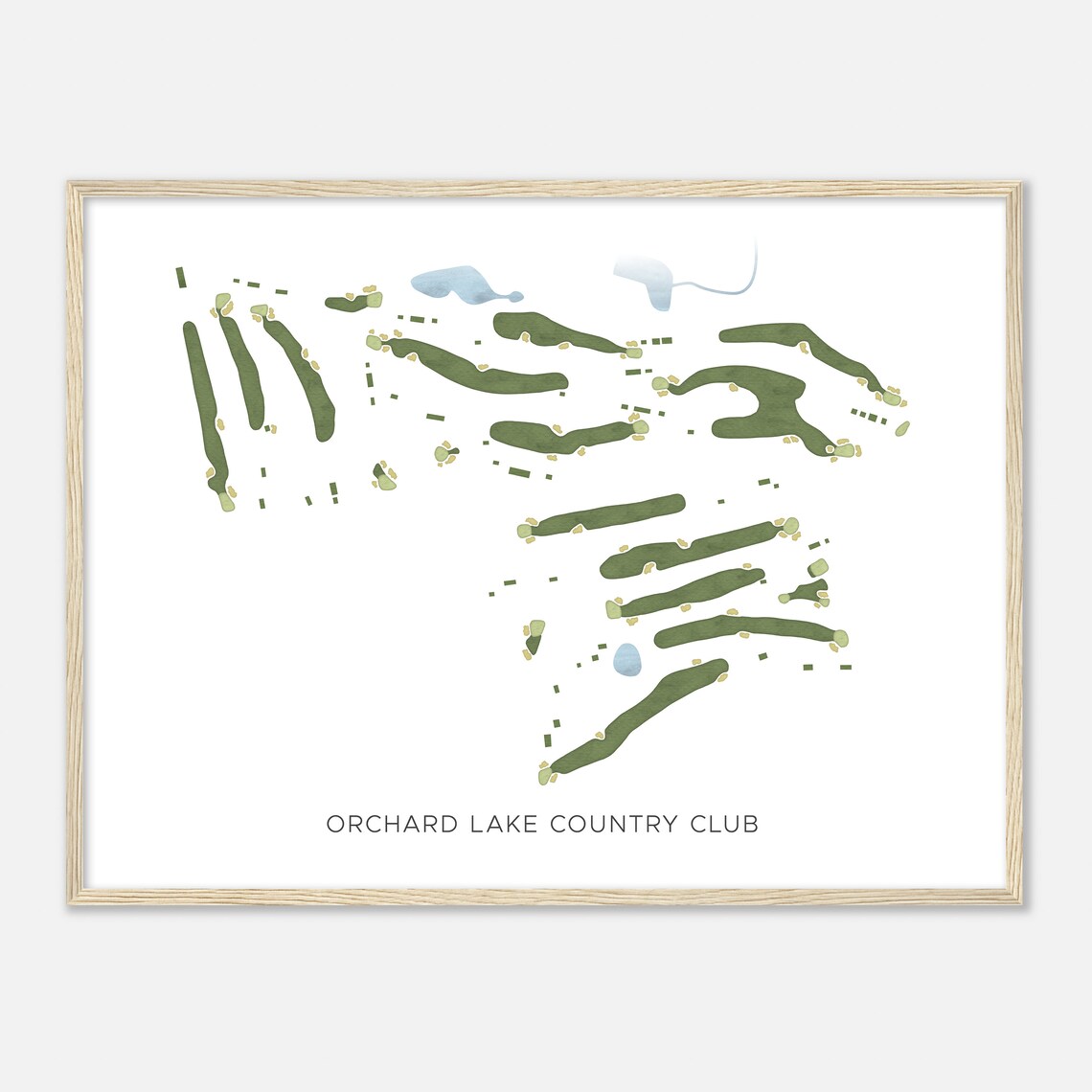 Orchard Lake Country Club Minimalist Watercolor Golf Course Map Poster - Image 2