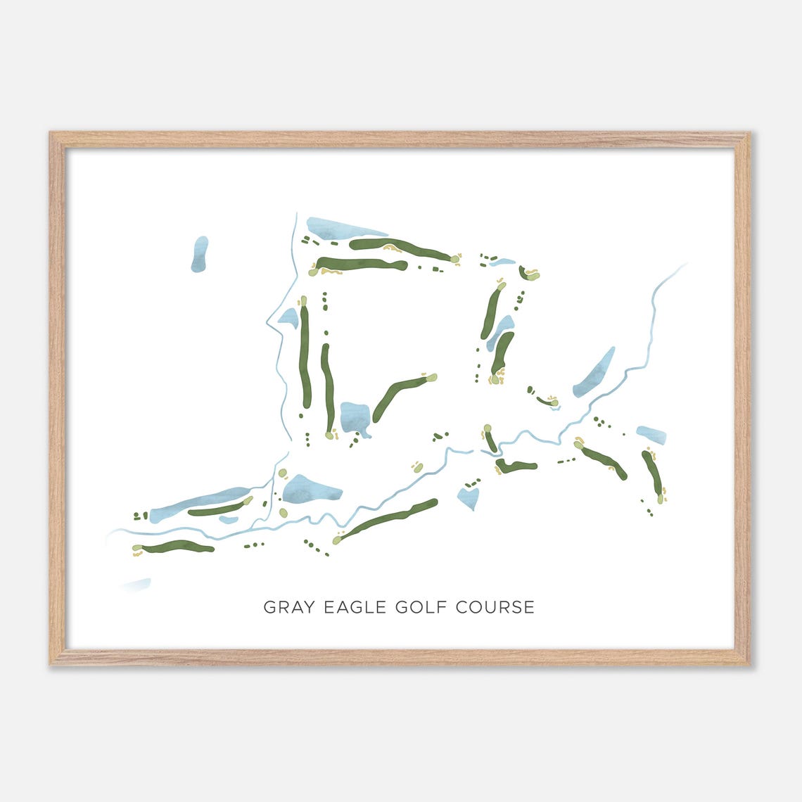 Gray Eagle Golf Course Fishers Indiana Modern Watercolor Map Poster