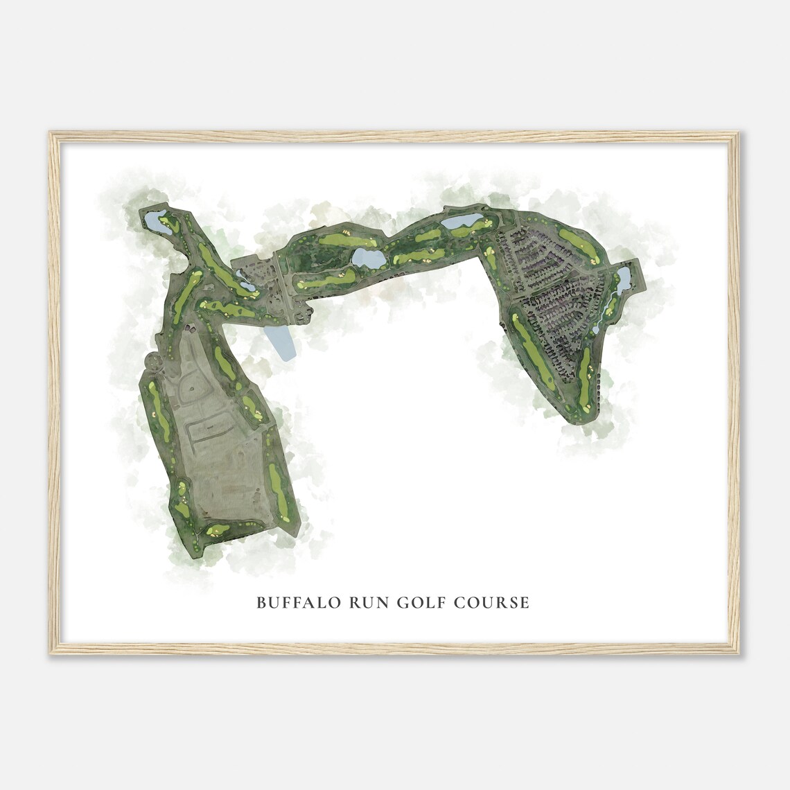 Buffalo Run Golf Course Colorado Classic Watercolor Map Golfer Gift Golf Wall Art Golf Poster Print Course Layout - Image 2