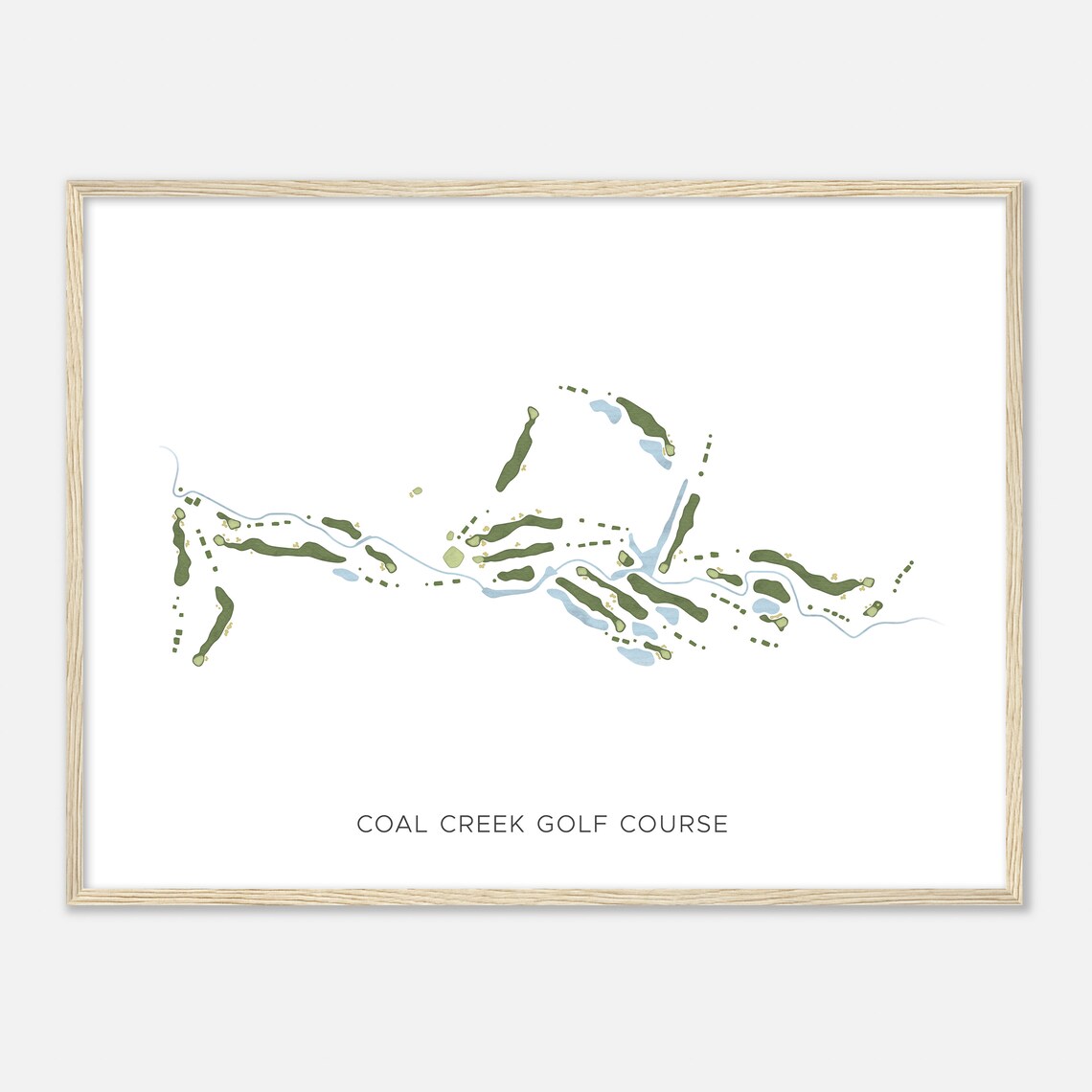 Coal Creek Golf Course Colorado Modern Watercolor Map Golfer Gift Golf Wall Art Golf Poster Print Course Layout