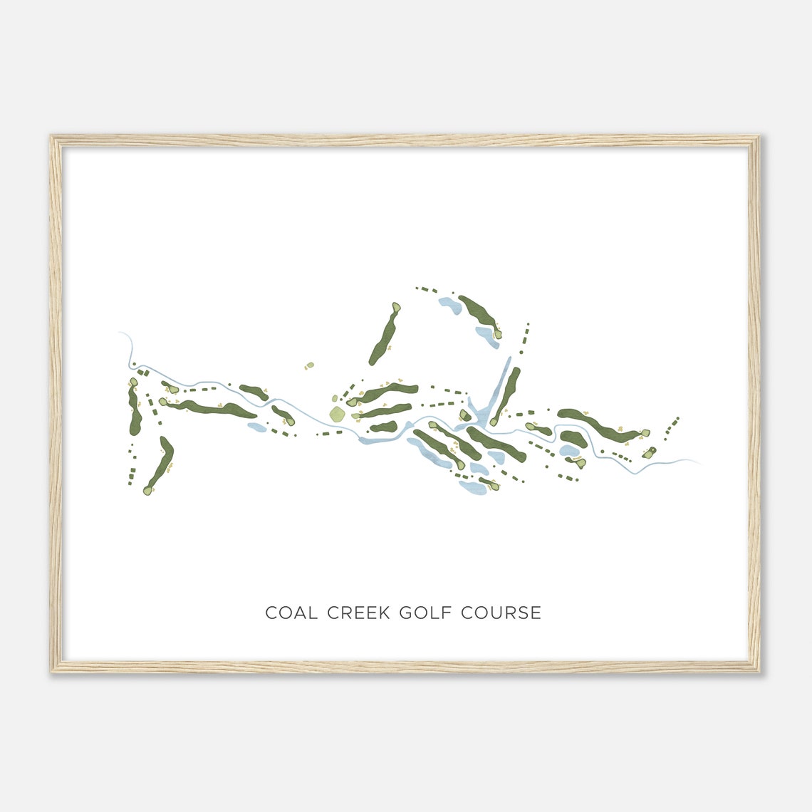 Coal Creek Golf Course Minimalist Modern Fairway Map Wall Art