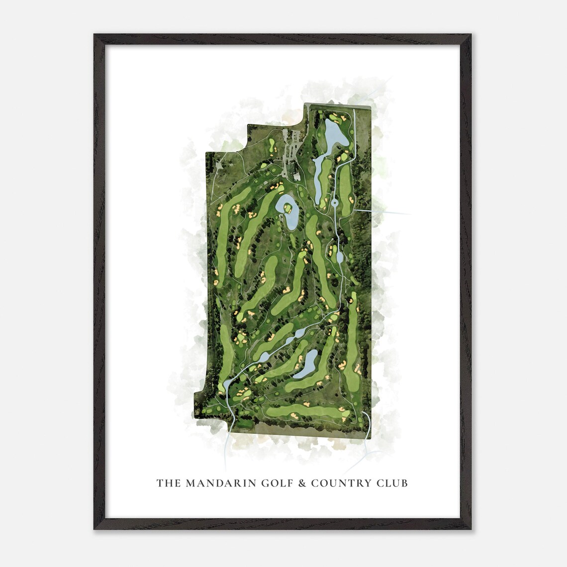 The Mandarin Golf Country Club Classic Watercolor Map Poster - Image 2