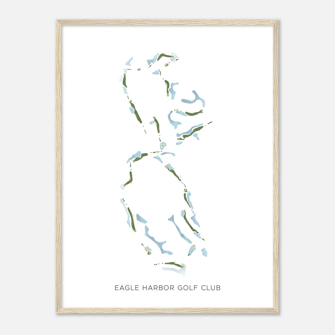 Eagle Harbor Golf Club Beautiful Minimalist Fairway Line Map Art Poster