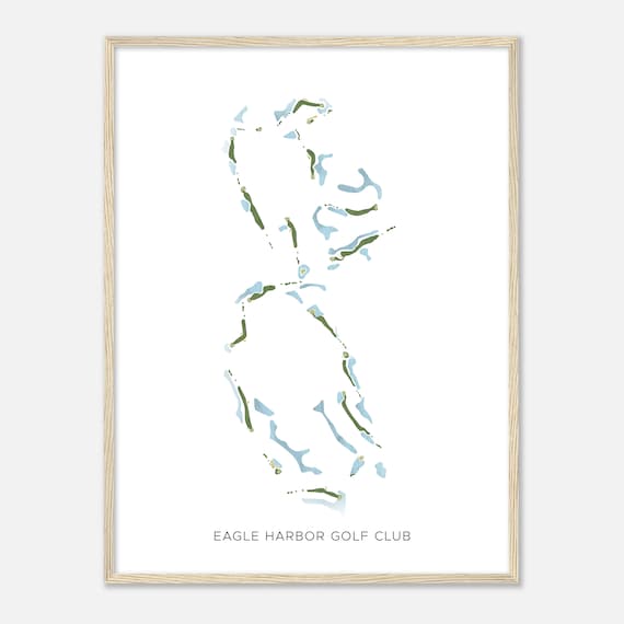 Eagle Harbor Golf Club Beautiful Minimalist Fairway Line Map Art Poster