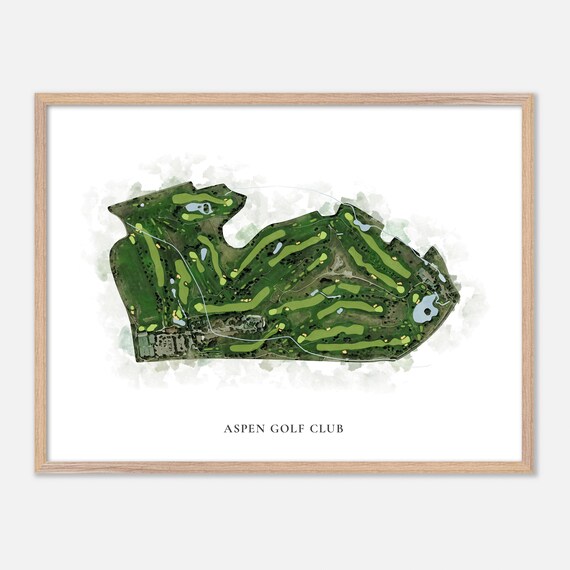 Aspen Golf Club Colorado Classic Watercolor Course Map Art Poster