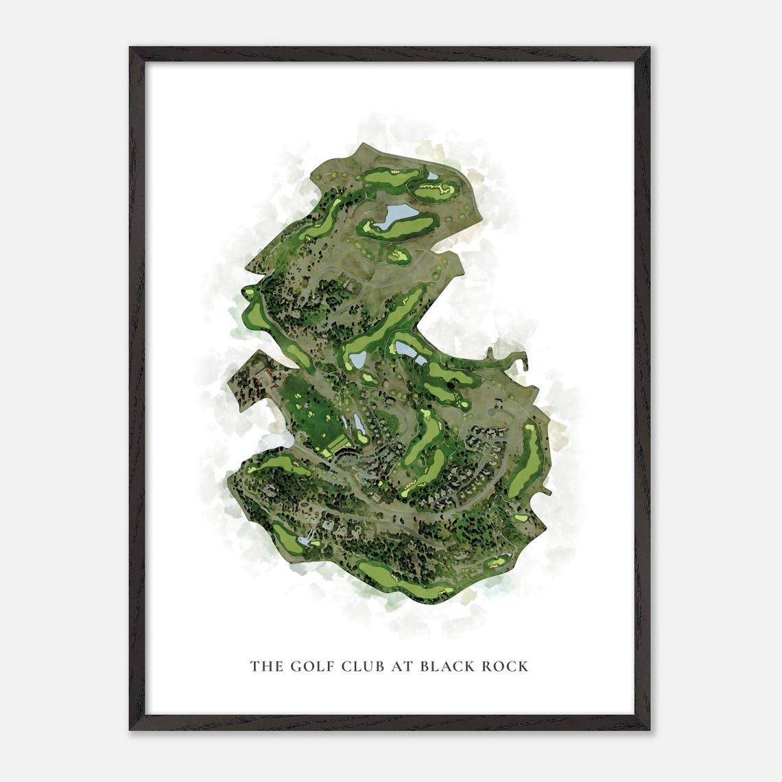 The Golf Club at Black Rock Idaho Classic Watercolor Map Poster - Image 3