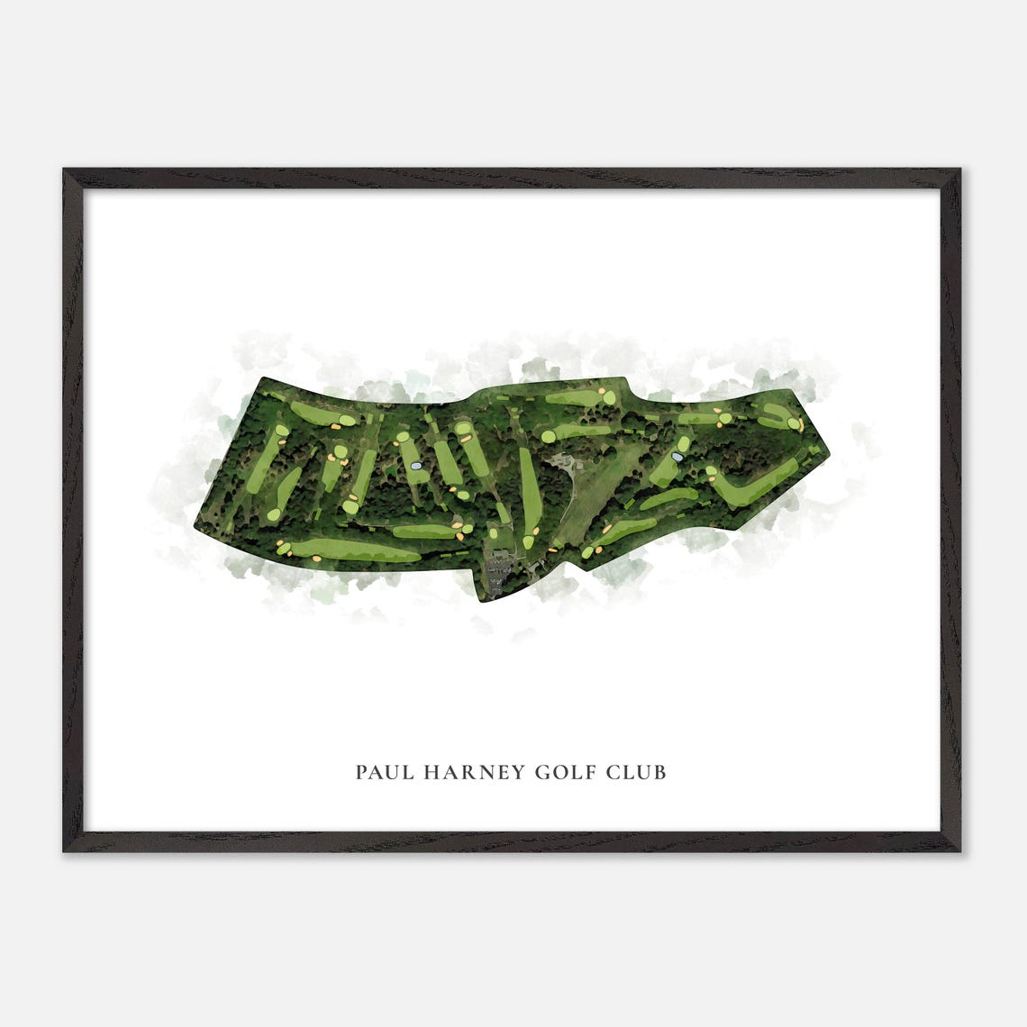 Paul Harney Golf Club Classic Watercolor Course Map Art Poster - Image 5