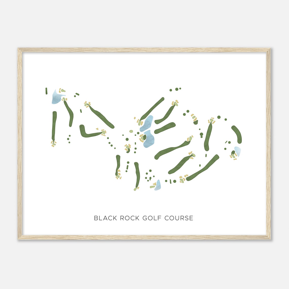 Black Rock Golf Course Modern Watercolor Golf Course Map Poster - Image 2