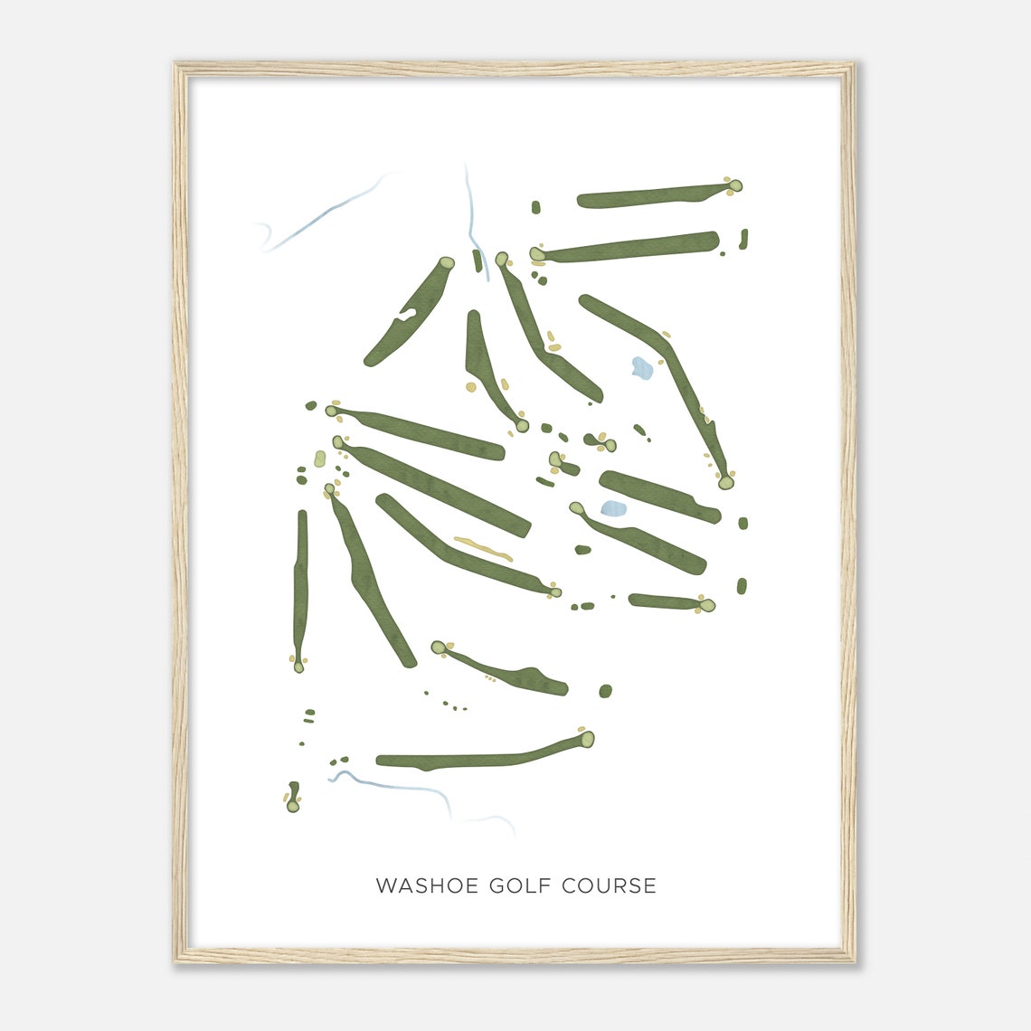 Washoe Golf Course Nevada Modern Watercolor Course Map Art Poster