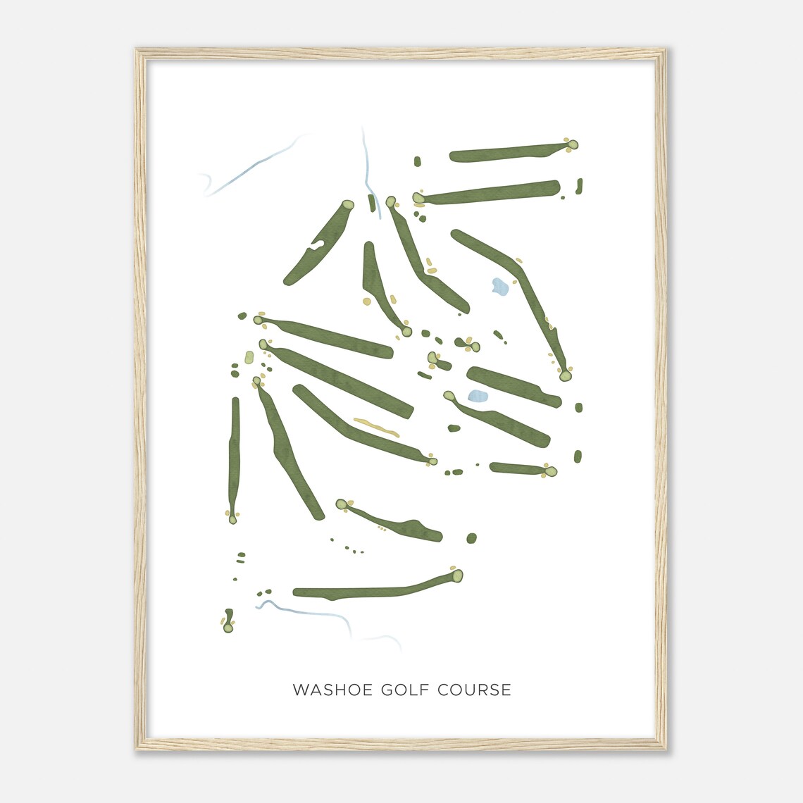 Washoe Golf Course Nevada Modern Watercolor Map Golfer Gift Golf Wall Art Golf Poster Print Course Layout