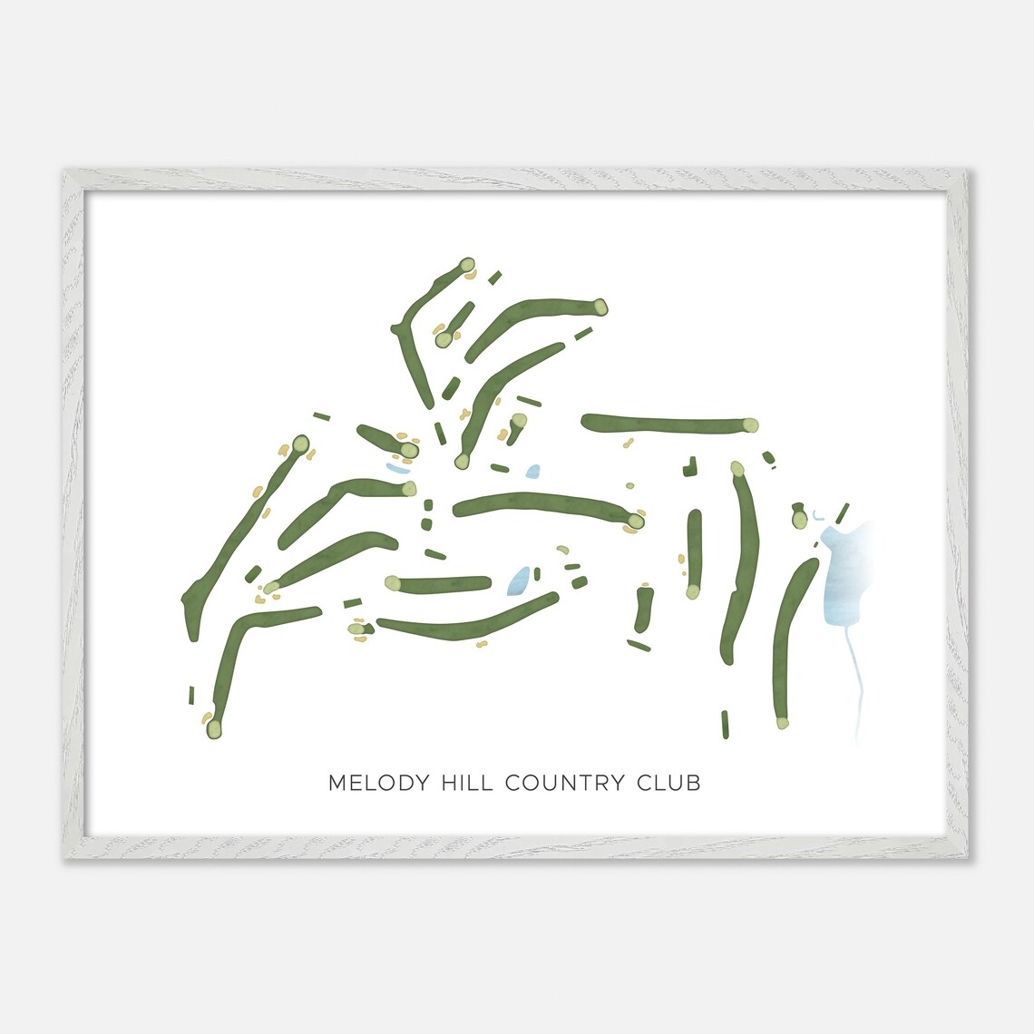 Melody Hill Country Club Minimalist Watercolor Fairway Map Poster - Image 4